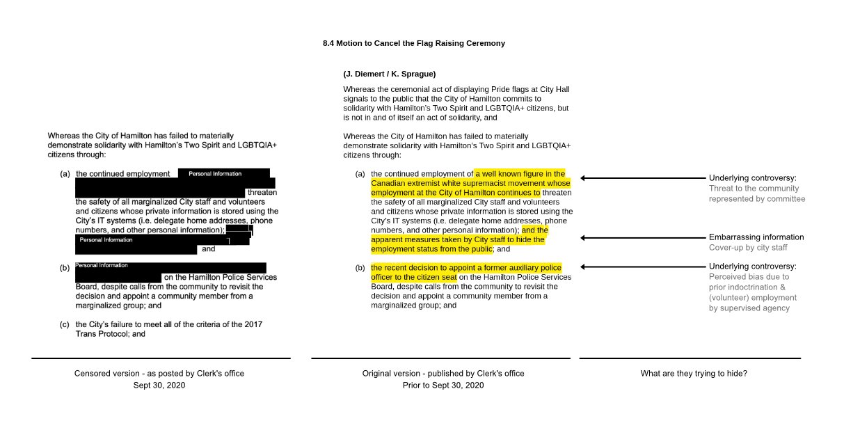 image of Kroetsch document comparing redactions
