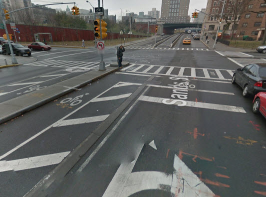 Google Streetview Image of Sands bike track bike box